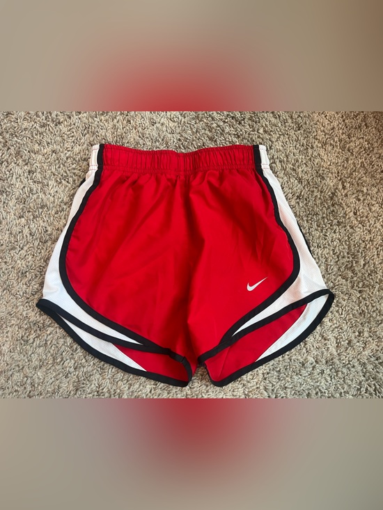 Nike Pants - Nike Red Athletic Dri-FIT Training Shorts with White Trim